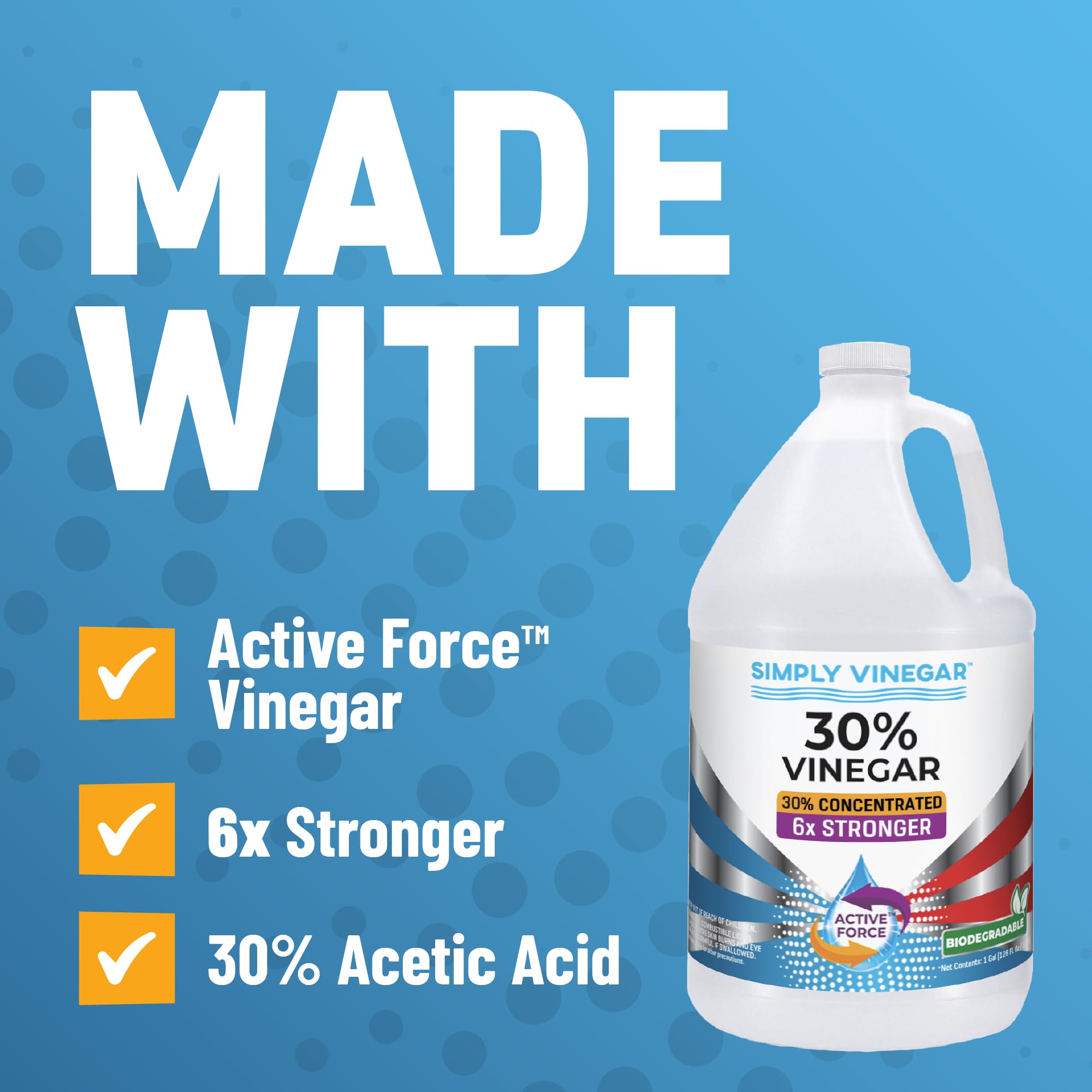 Simply Vinegar 30% Essig - Reiner, konzentrierter Active-Force-Essig für Reinigung, Haus und Garten, 3,628.7 g (2)