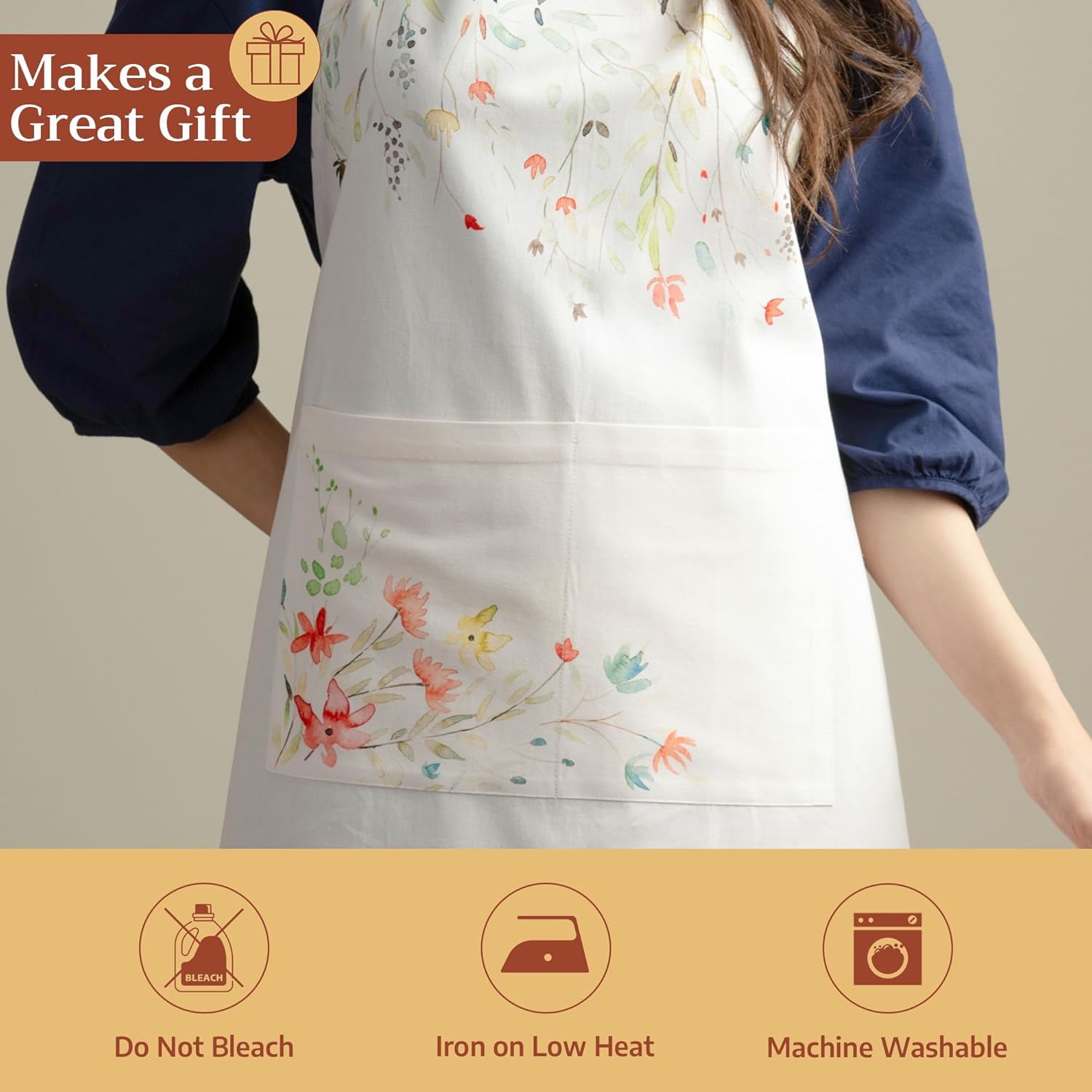 Cotton Apron for women with Poet Kitchen Chef