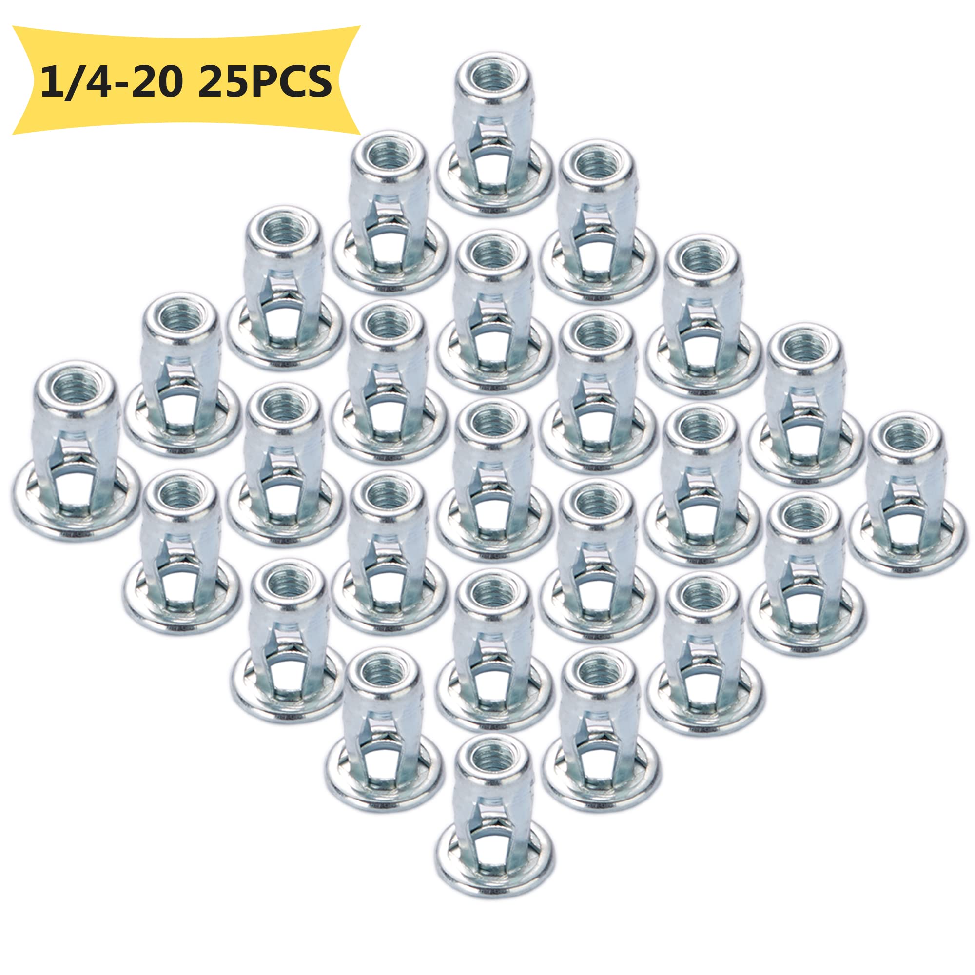 Hillman 15 Pcs Short Jack Nuts (1/4-20) | Blind Threaded Inserts for Thin Metal, Plastic & Fiberglass | Zinc-Plated Steel Jack Nut Fasteners for Sheet Metal, Panels & Repair Applications Hillman 15 Pcs Short Jack Nuts (1/4-20) | Blind Threaded Inserts for Thin Metal, Plastic & Fiberglass | Zinc-Plated Steel Jack Nut Fasteners for Sheet Metal, Panels & Repair Applications