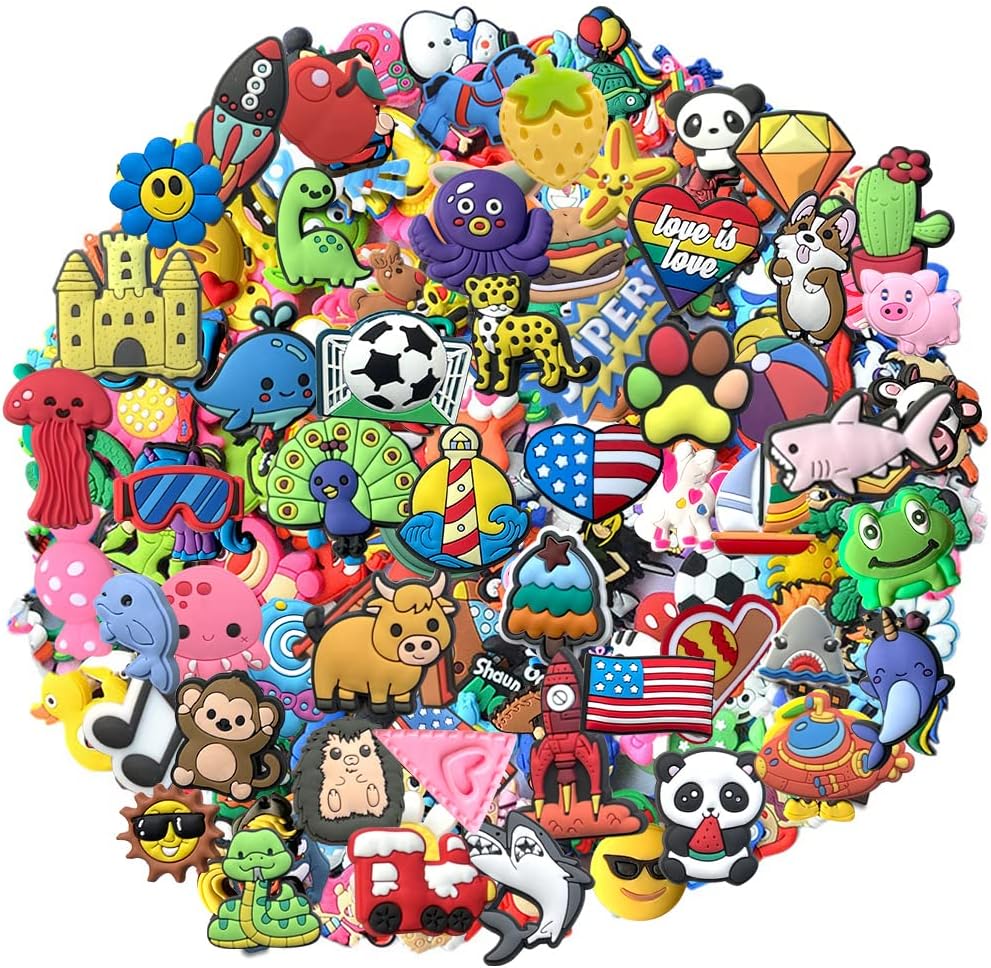 YaqinZ 100PCS/Lot Shoe Charms Random Packed for Clog Shoes Party Gifts