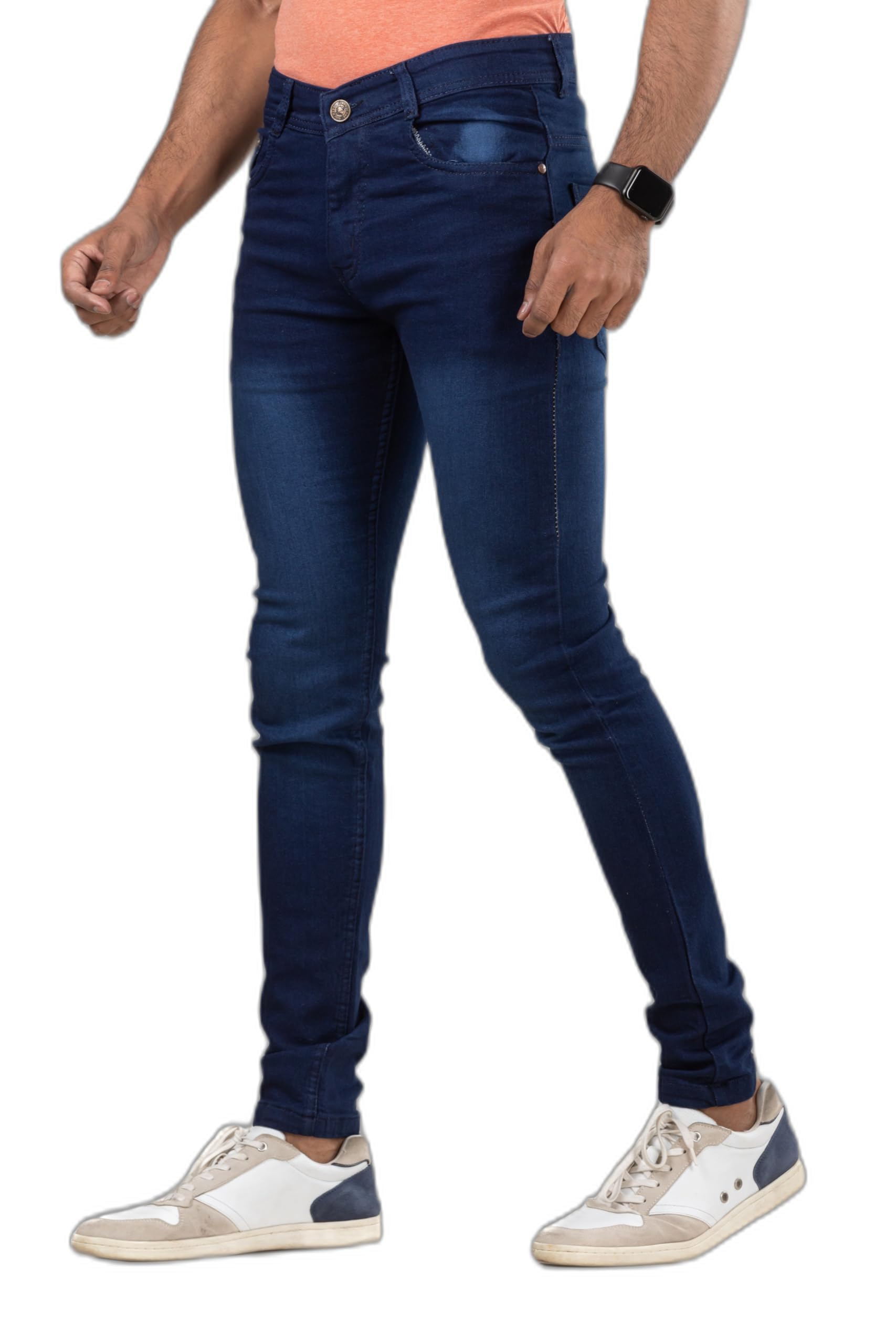 Slim Fit Men's Jeans - Crafted from Cotton to Cater to Your Comfort Demands, This Pair of Mid Rise Jeans Collection 383 from Offers You a Fashionable Look effortlessly-picture-51