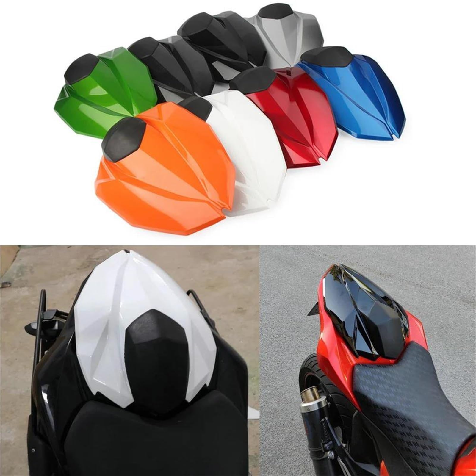 Cubierta De Asiento Trasero para Motocicleta para Kawasaki para Ninja para Z800 (2012-2020) Colín Monoplaza Cubierta De Asiento del Pasajero Cubierta De Carenado(Verde)
