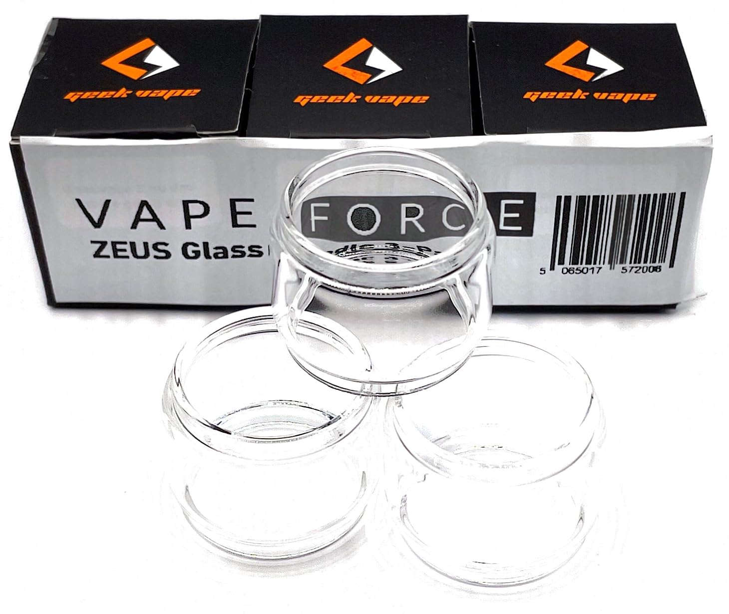 (3-Pack) Zeus Bubble Glass By Vape Force Compatible with Geekvape Zeus Sub Ohms/Zeus Dual RTA/Zeus X RTA/Z Tank