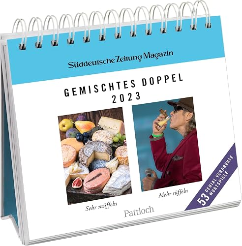 Gemischtes Doppel 2023: Wochenkalender zum Aufstellen, Tischkalender mit Spiralbindung und 53 Postkarten zum Heraustrennen
