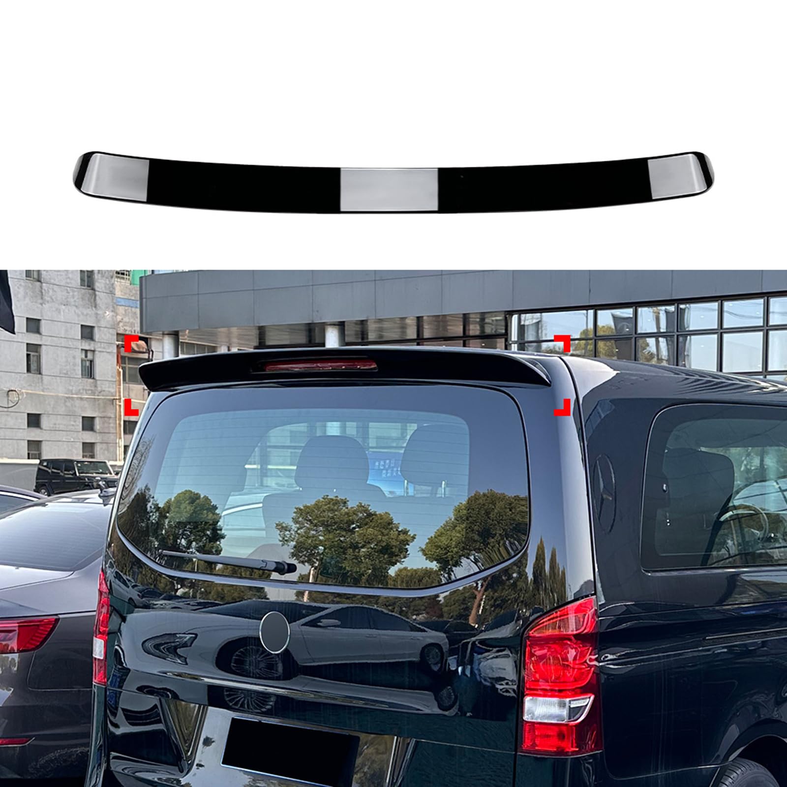 Spoiler Auto per Mercedes-Benz Vito Vito W447 2016-2023, Spoiler Alettone Elevata Resistenza al Calore Accessori Auto