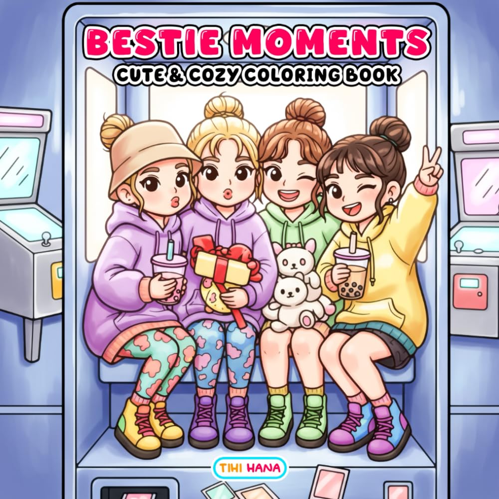 Bestie Moments Coloring Book: Cute Cozy Friendship Vibes Designed for Stress Relief and Creativity