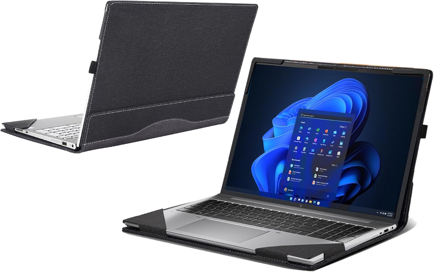 Laptop Case 15.6 Inch for HP EliteBook 650 G9 G10 & EliteBook 655 G9 G10 & EliteBook 850 G8 & EliteBook 855 G8 Laptop Case with Removable PU Leather Case (Dark Gray)