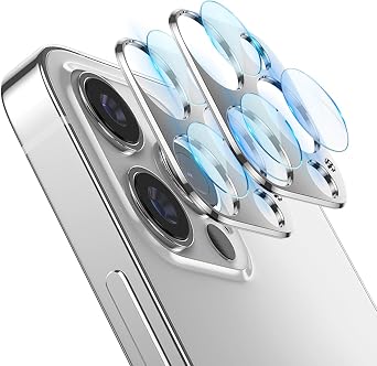 Camera Lens Protector for iPhone 12 Pro, Aluminum Alloy Lens Protective Ring - Silver, 2 Pcs