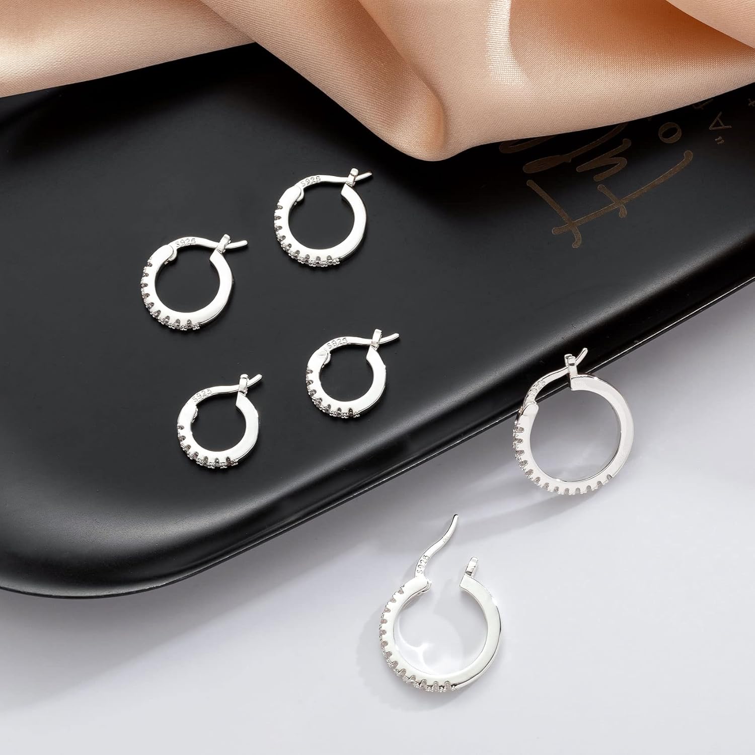 PABBEU Gold Hoop Earrings for Women Sterling Silver Post Small Gold Hoop Earrings 14k Real Gold Tiny Hypoallergenic Small Hoop Earrings Set for Women Men 13/15 /20mm - Image 3