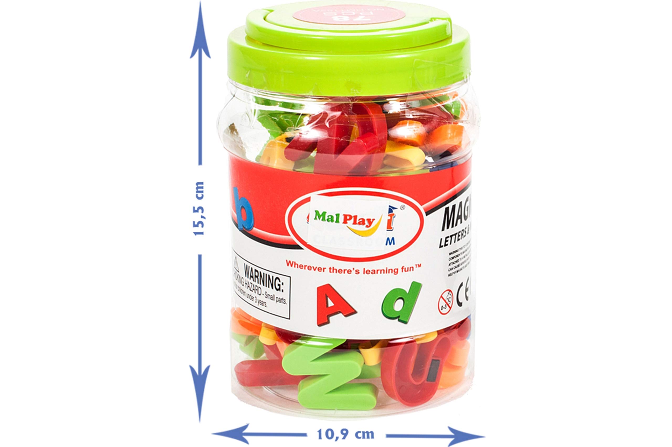 MalPlay 5901924208389 Literki I Cyferki Na Magnes 78 Szt ,wielokolorowy