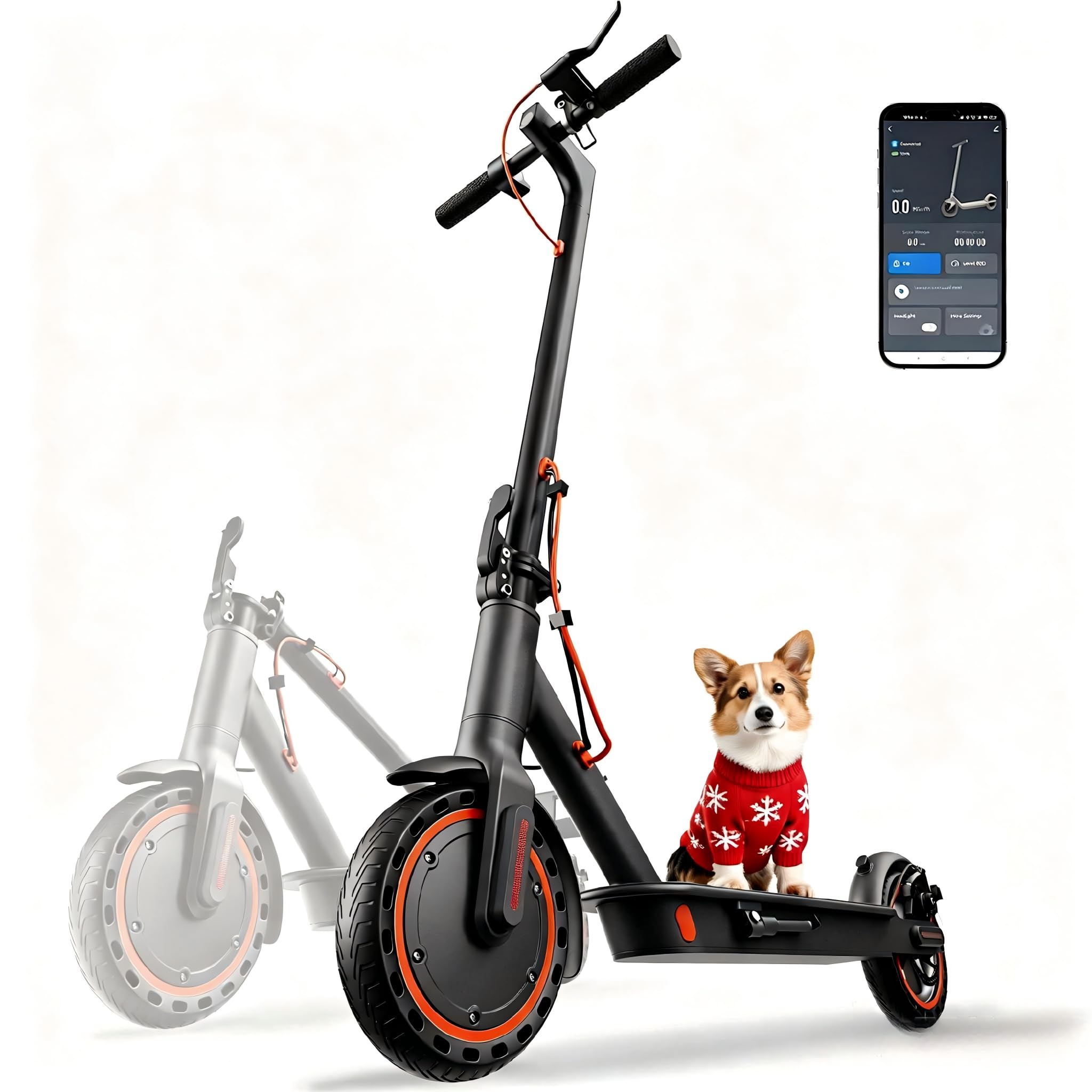 Trottinette Électrique Adulte Légère Amortisseur Avant 35KM APP | Moteur crête 650W, 36V 7.8Ah, charge 130kg, poids 12kg, pneus pleins alvéolés increvables, double freinage