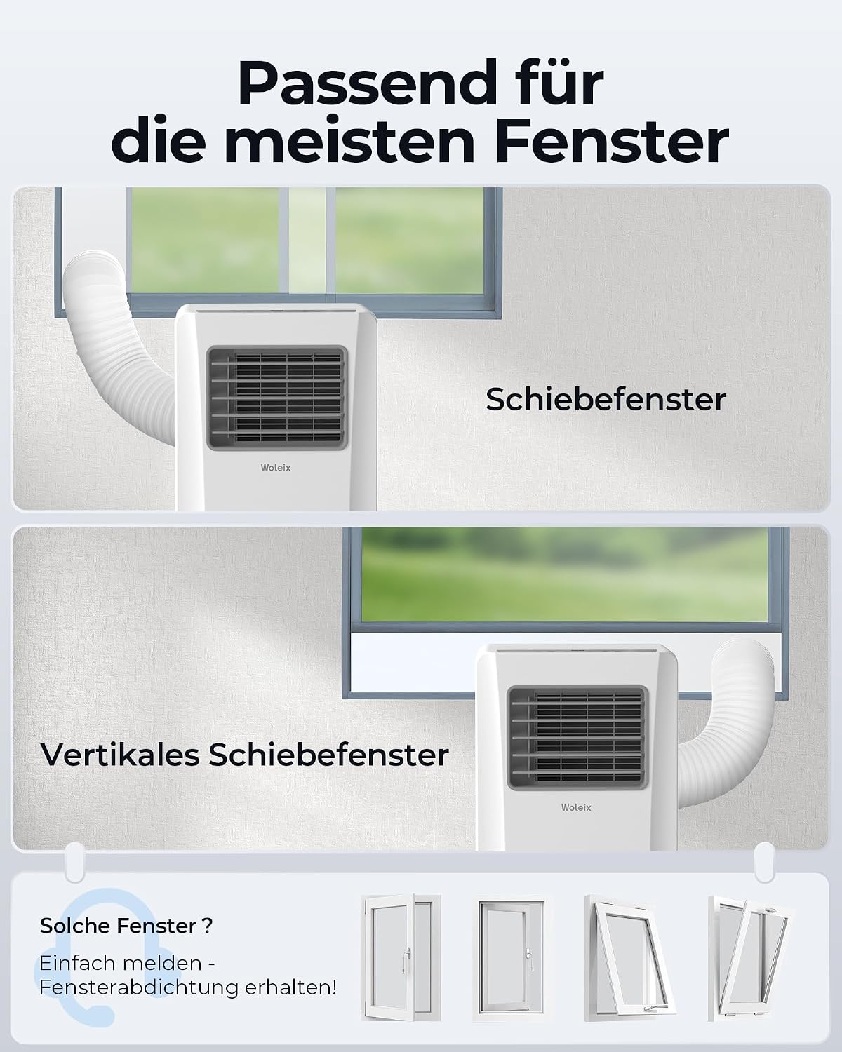 EU Energy Label for Woleix A007G-09C portable air conditioner.