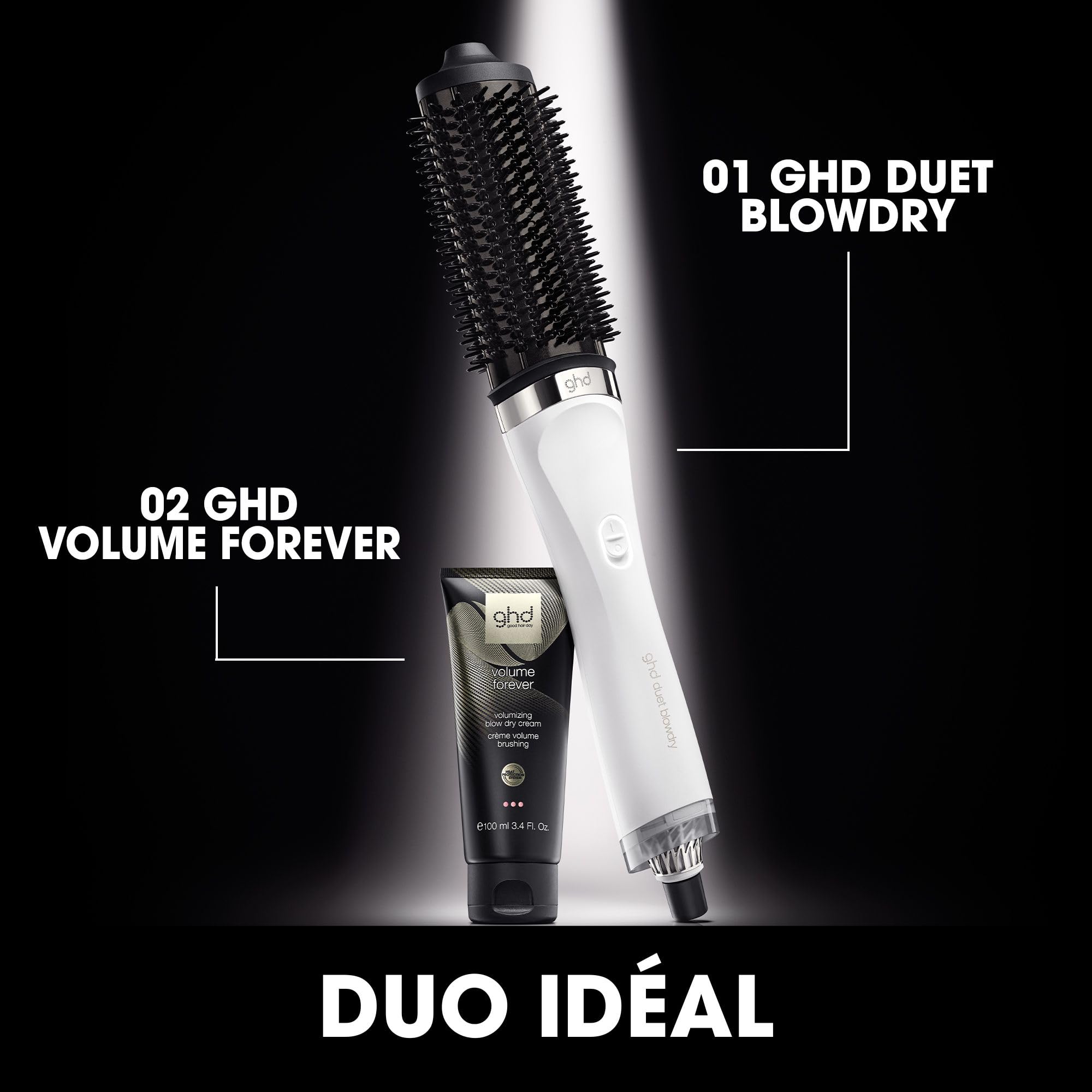 ghd - Brosse soufflante ghd Duet Blowdry - Brosse 2-en-1 - Sèche et coiffe sans dommage - 3x plus de volume sans frisottis - Brushing facile à la maison - Utilisation sur cheveux mouillés