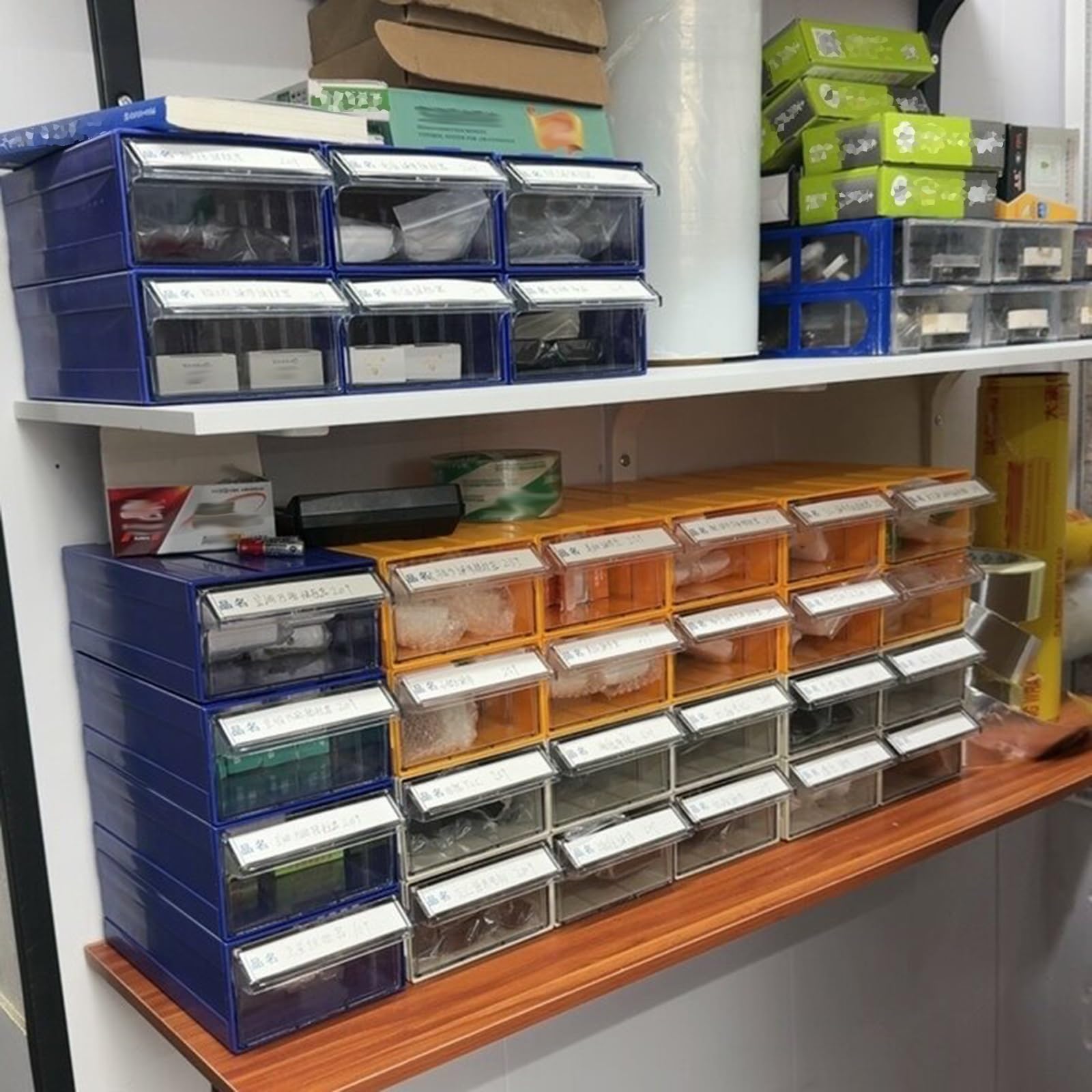 Boite Rangement Vis Bacs De Rangement Empilables Avec Séparateurs, Ateliers/entrepôts/armoire À Tiroirs De Garage Pour Le Stockage De Pièces Électroniques(8 pack,18.5x11x6cm)