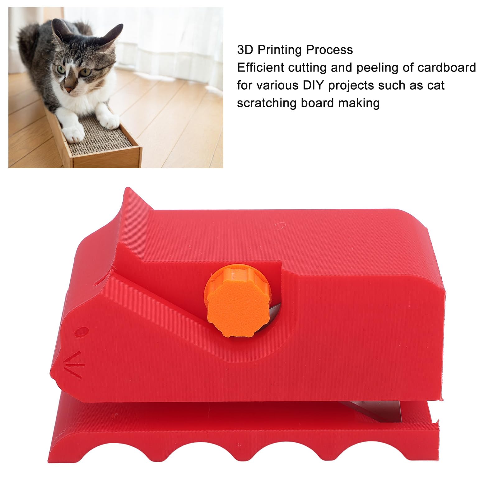 CHICIRIS Cat Scratch Cardboard Cutter, Regulowane i Kompaktowe Narzędzie do Majsterkowania, Noża do Drapania, do Konfigurowalnych ustawień Cięcia (czerwony)