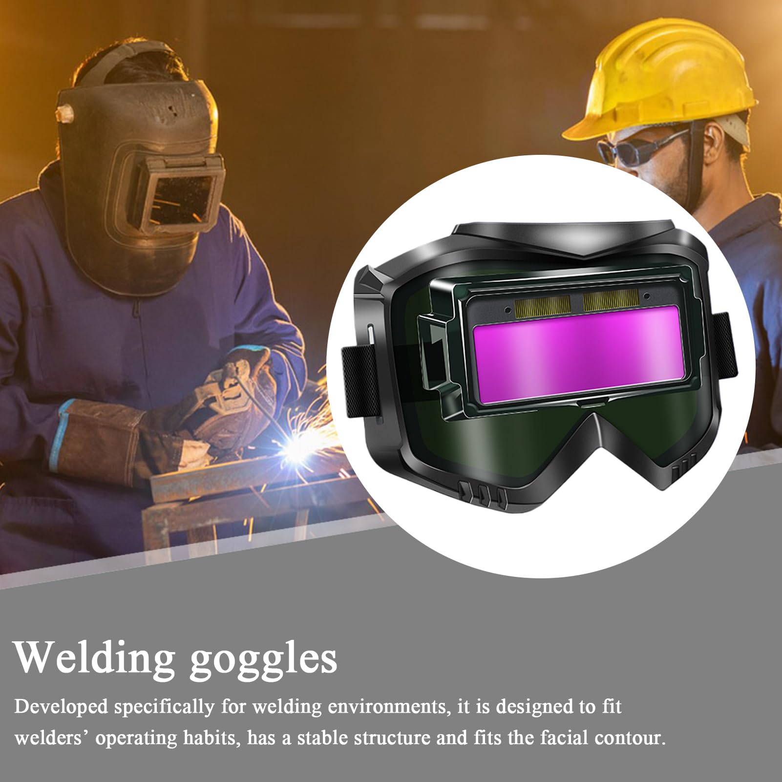Occhiali Per Saldatura Protezione Oculare Integrale Con Lente Da Saldatura | Comfortevoli Occhiali Di Sicurezza Con Regolazione Automatica E Design Ergonomico Per Adulti