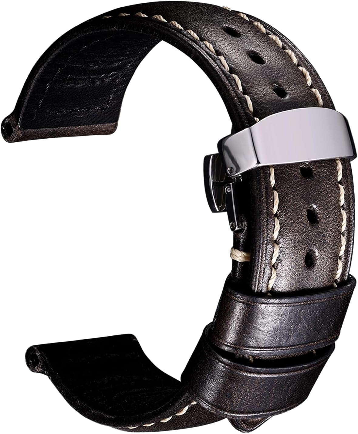 REZERO Watch Band, Vintage Oil Wax Leather Watch Straps 18mm 19mm 20mm 21mm 22mm 23mm 24mm 26mm Watch Belt for Men Women