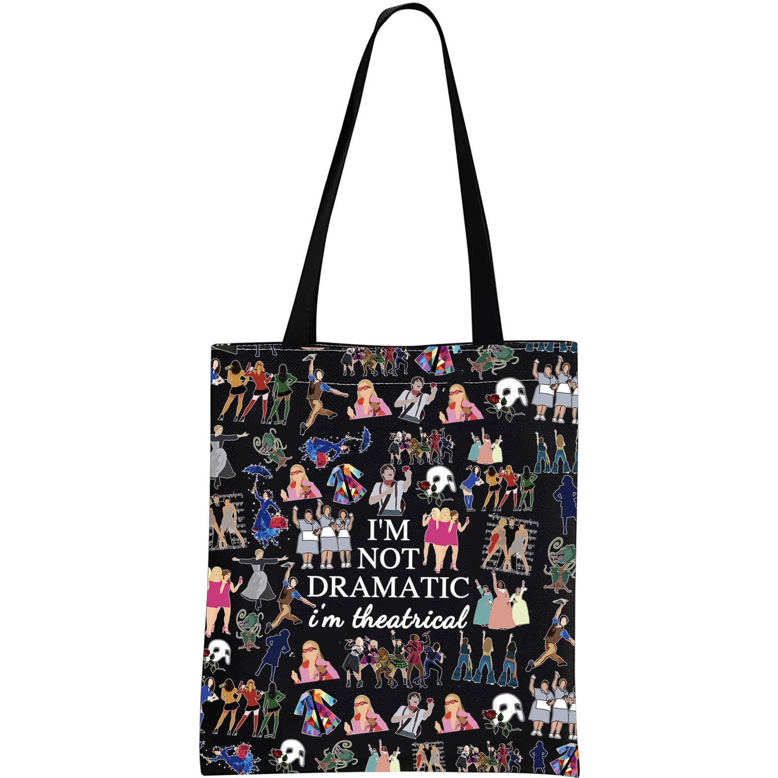 JTOUKBroadway Musical Gift Makeup Bag Theatre Bag I'm Not Dramatic I'm Theatrical Musical Theatre Gift West End Broadway Zipper Pouch (I'm Theatrical ToteBLK EU)