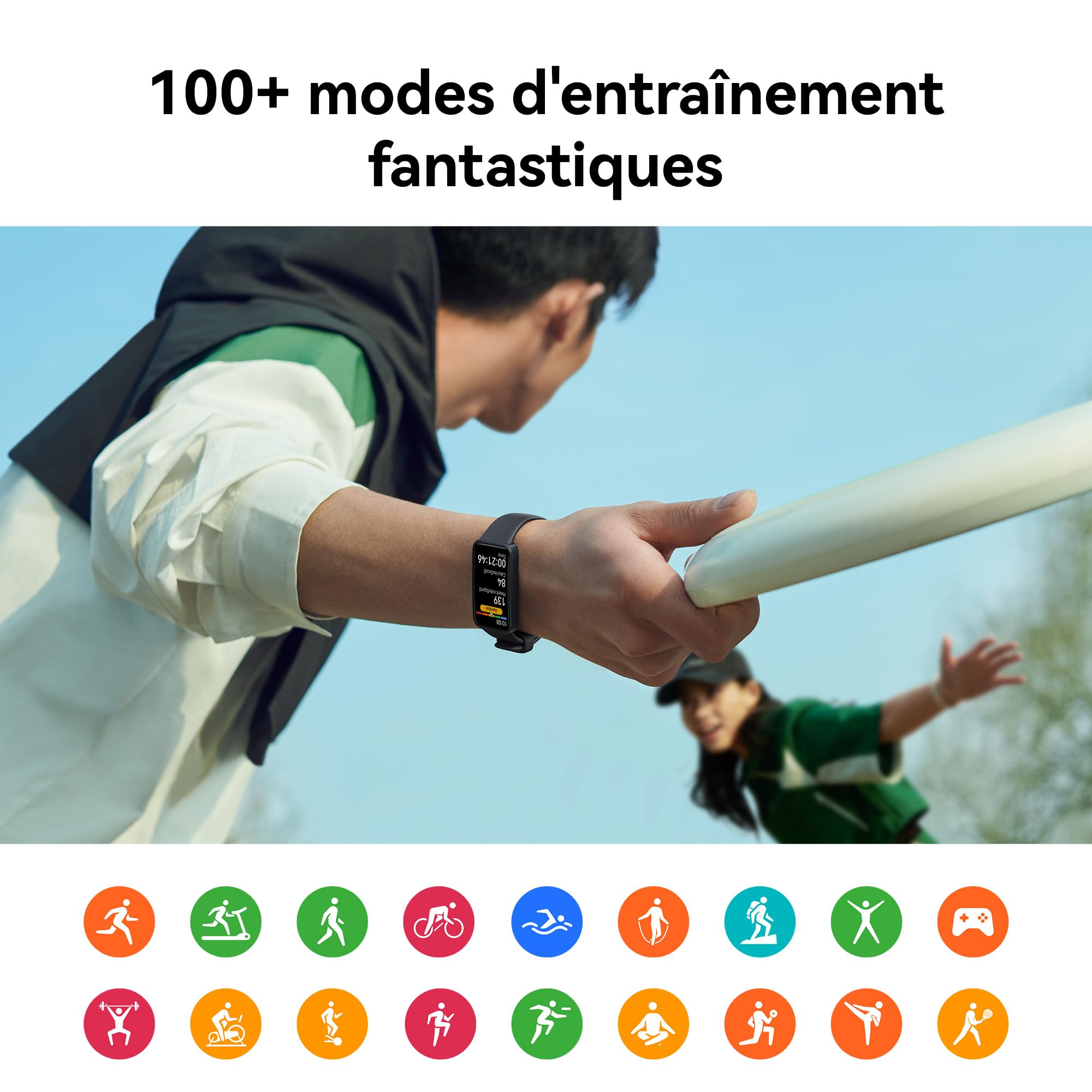 HUAWEI Band 8 Montre Connectée,Écran Tactile sans Bordure,Suivi du Sommeil,100+ Modes d'entrainement,Charge Rapide,Longue durée,10000+Cadrans au Choix,Étanche,Compatible avec iPhone et Android,Noir