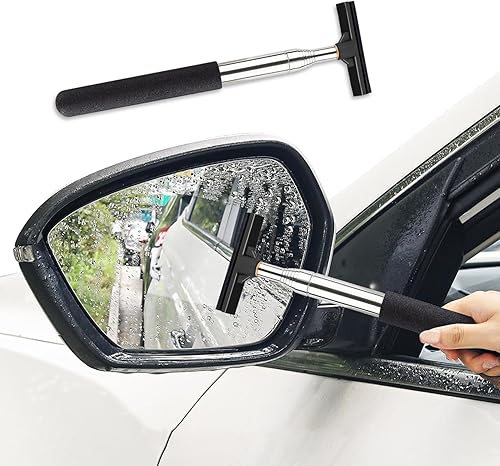 Miniatura 1 de Escobilla para espejo lateral de automóvil, limpiador telescópico retráctil, herramienta de limpieza antivaho y agua para clima lluvioso y brumoso,