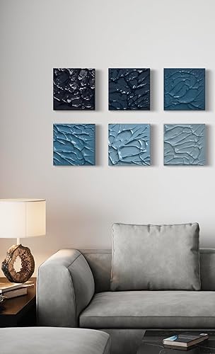Vista 7 de Blue Berry Sorbet Smash 3D Glossy Plaster Relief Wall Sculpture Tiles Acrylic, MDF Wood, Mixed Media, Abstract, Modern Design, Mix and Match
