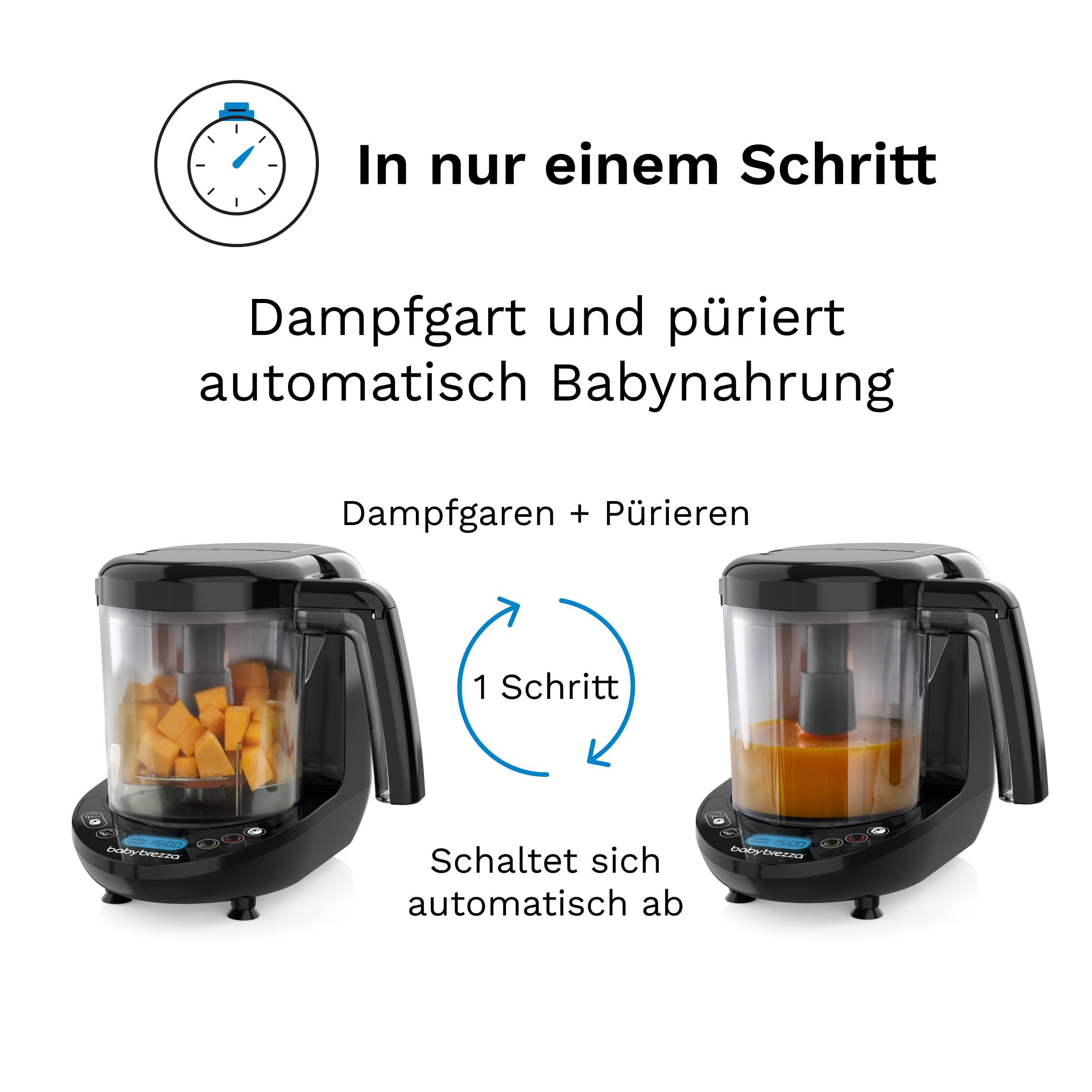 Baby Brezza Formula Pro WiFi & Food Maker Deluxe Bundle Schwarz | Mischt Milchpulver per App, dampfgart & mixt Babybrei, WiFi-Steuerung, BPA-frei – smartes Premium-Bundle Schwarz
