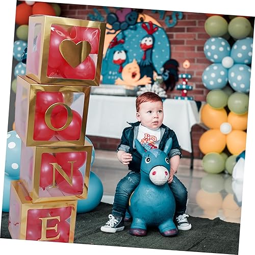Miniatura 4 de SAFIGLE 4pcs Boxes Bright Balloon Box Baby Balloon Boxes Backdrop Favor Balloon Box 1st Birthday Balloon Box Happy Birthday Decorations for Boys De