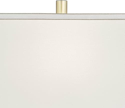 Miniatura 3 de 360 Lighting Evan - Juego de 2 lámparas de mesa modernas de 28 1/4 pulgadas de alto, marco geométrico de metal dorado, pantalla rectangular curvada