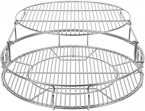 for Big Green Egg-XL 5-Piece Upgraded Replacement Kit for Large Eggspander, Including Multi-Function Grill Rack,Conveggtor Basket, Made of Stainless Steel, Expanded Cooking System