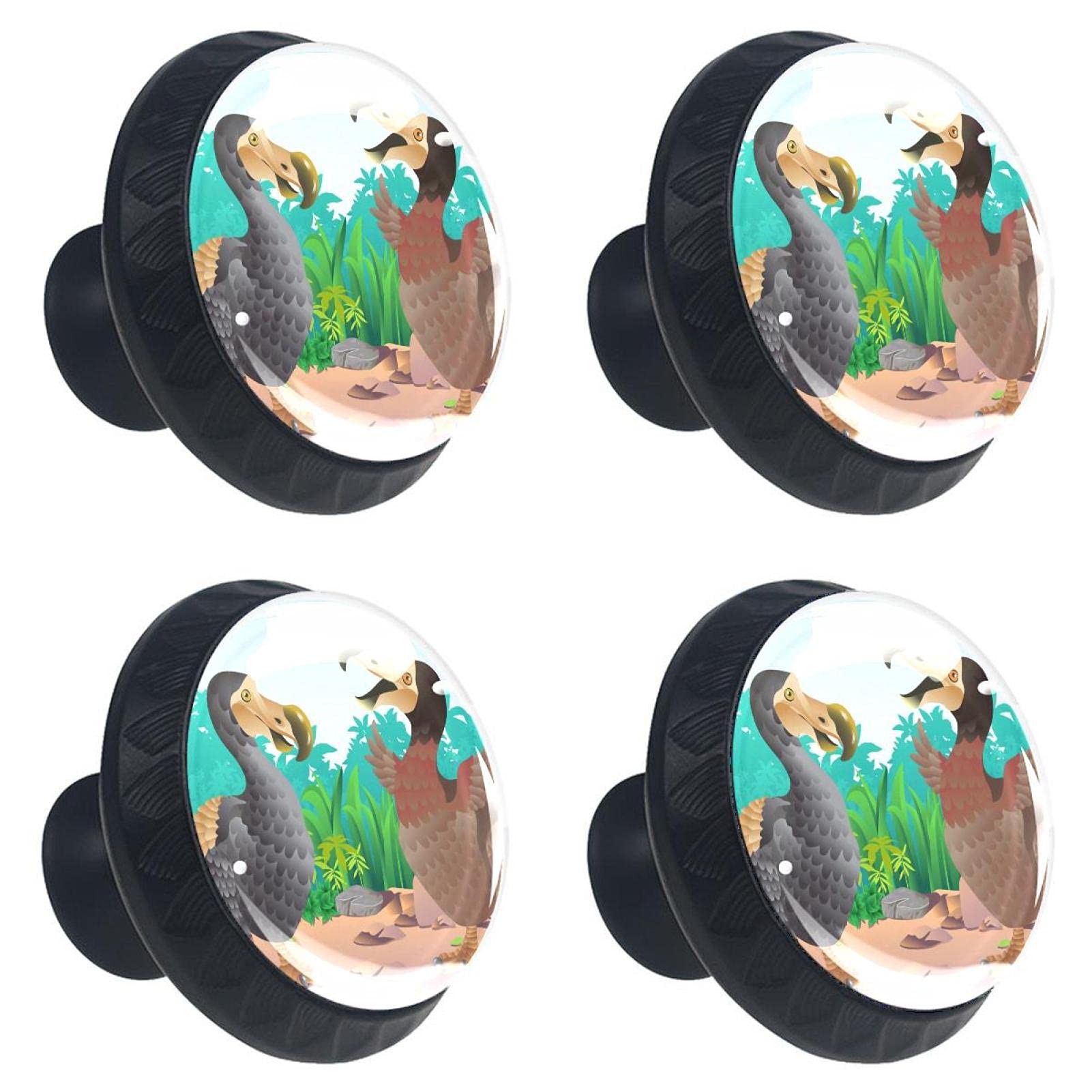Boutons de tiroir au design multicolore Dodo Oiseaux pour mobilier élégant