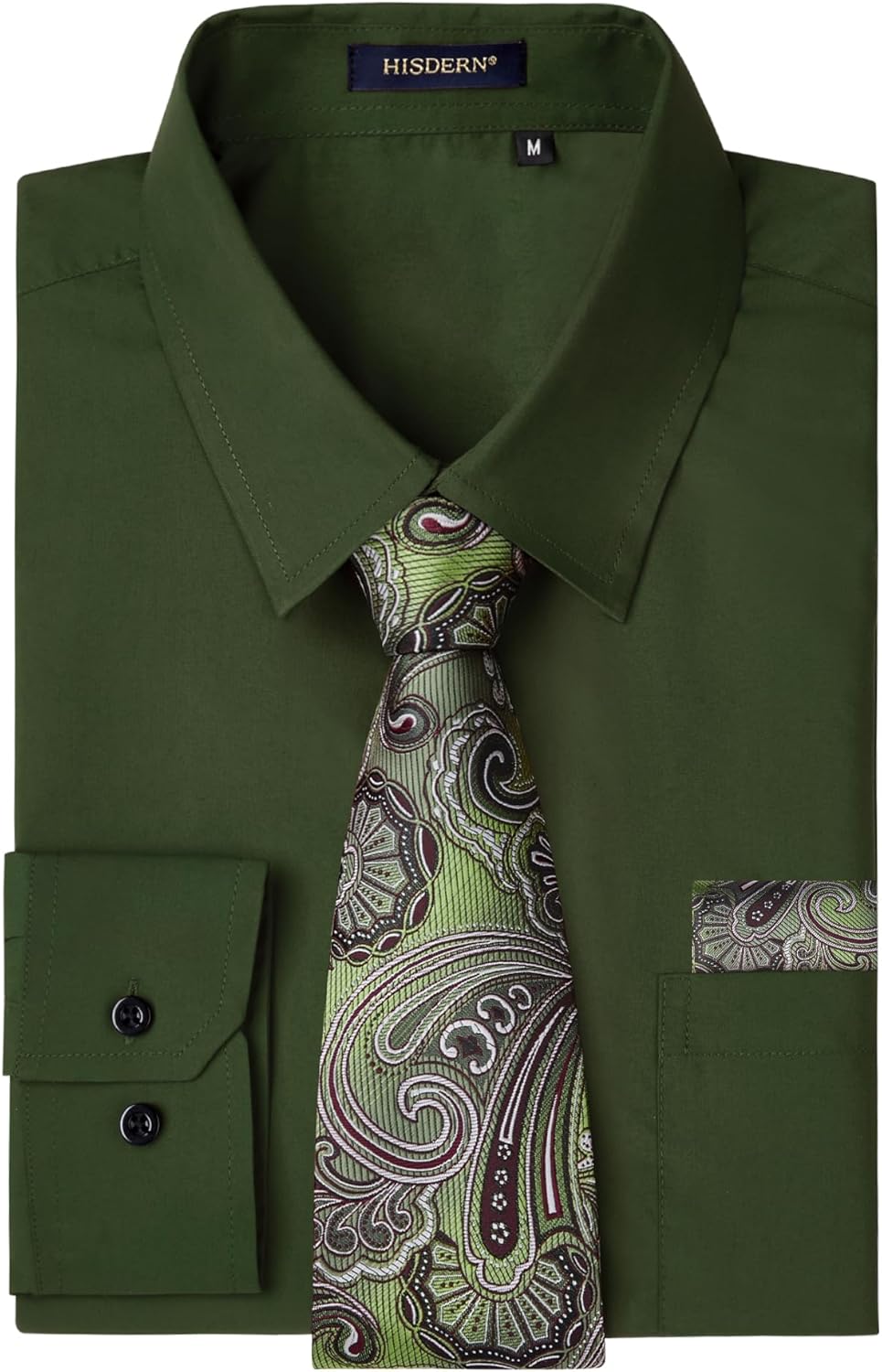 HISDERN Mens Dress Shirt with Tie Pocket Square Set Classic Button Down Shirt Matching Tie Long Sleeve Shirts HISDERN Mens Dress Shirt with Tie Pocket Square Set Classic Button Down Shirt Matching Tie Long Sleeve Shirts