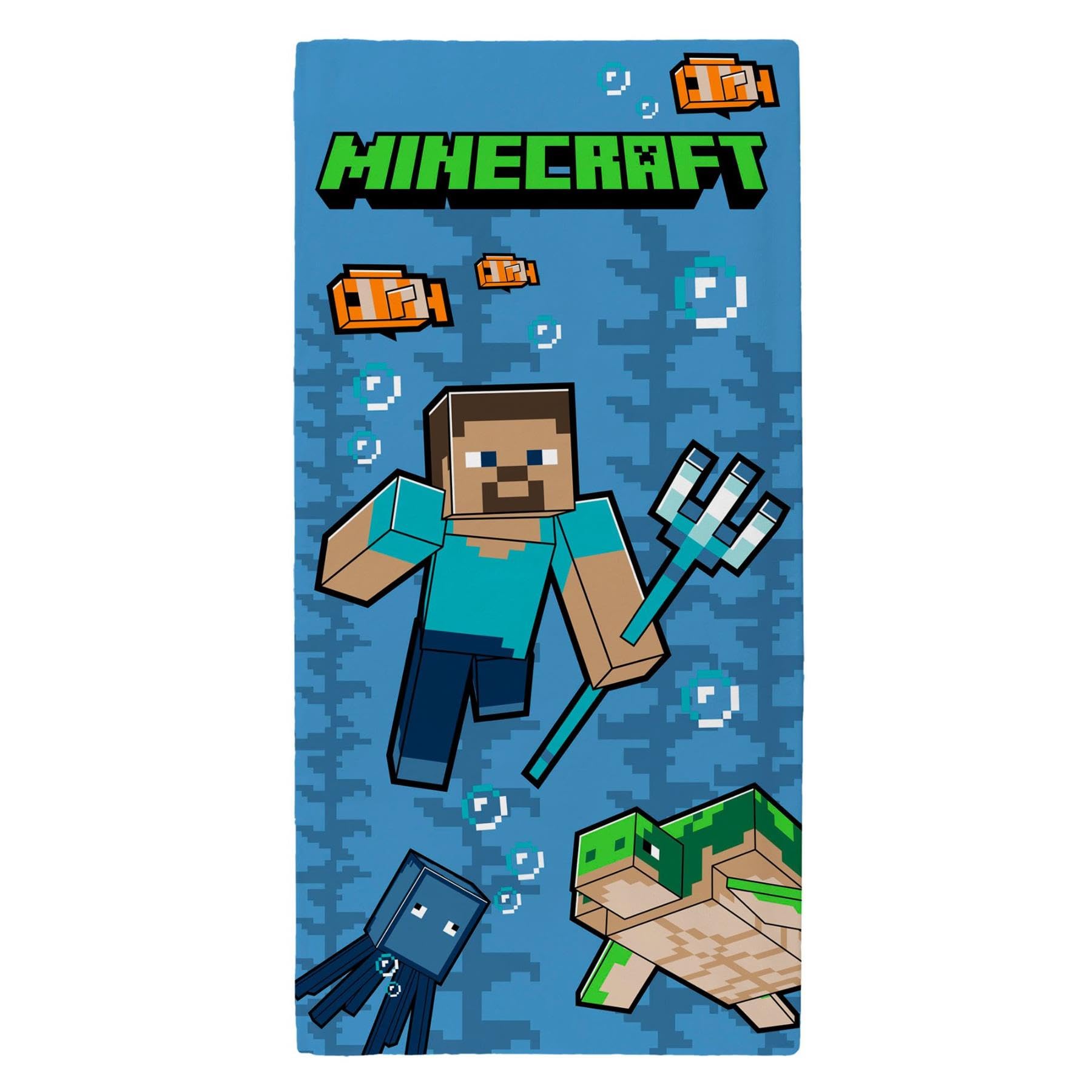 Minecraft Trident Towel Soft Gamers Official Beach Swim Pool Bath Kids Adult