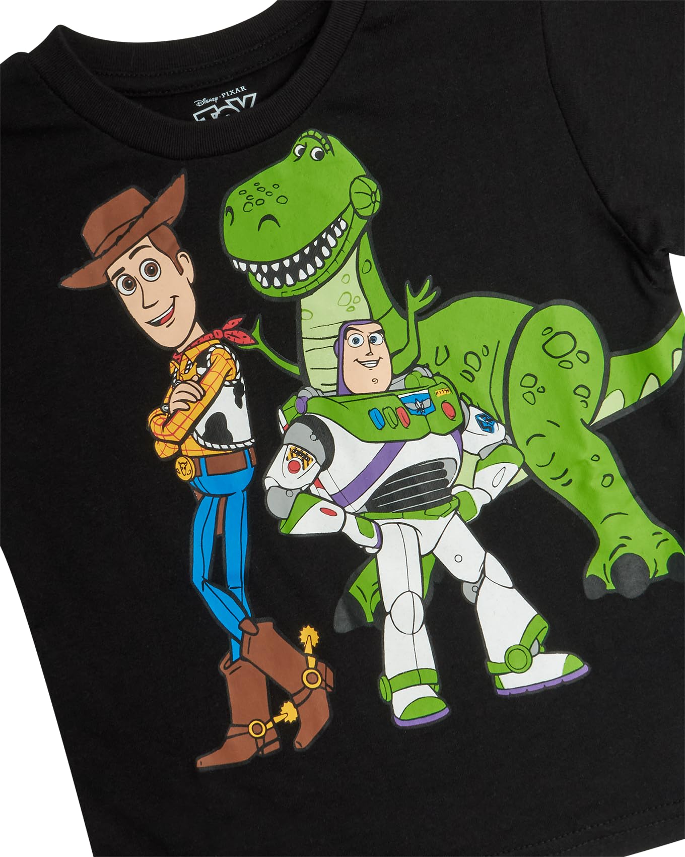 Disney Toy Story Sheriff Woody Buzz Lightyear Rex - Maglietta a maniche corte per bambini e ragazzi, confezione da 2