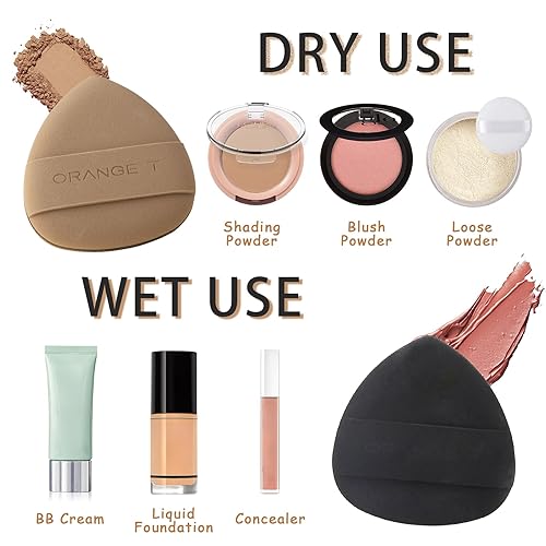 Miniatura 2 de Lilystar 2 esponjas de maquillaje para corrector de base y polvo, esponja suave para base cosmética, licuadora, ajuste corporal, polvo suelto,