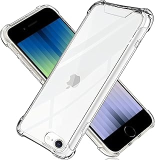 RKINC Funda para iPhone SE 3 2022/2 2020, iPhone 7 & iPhone 8, Transparente Carcasa con Absorción de Choque Cojín de Esquina Parachoques con PC Duro Panel Posterior y Marco Reforzado de TPU Suave