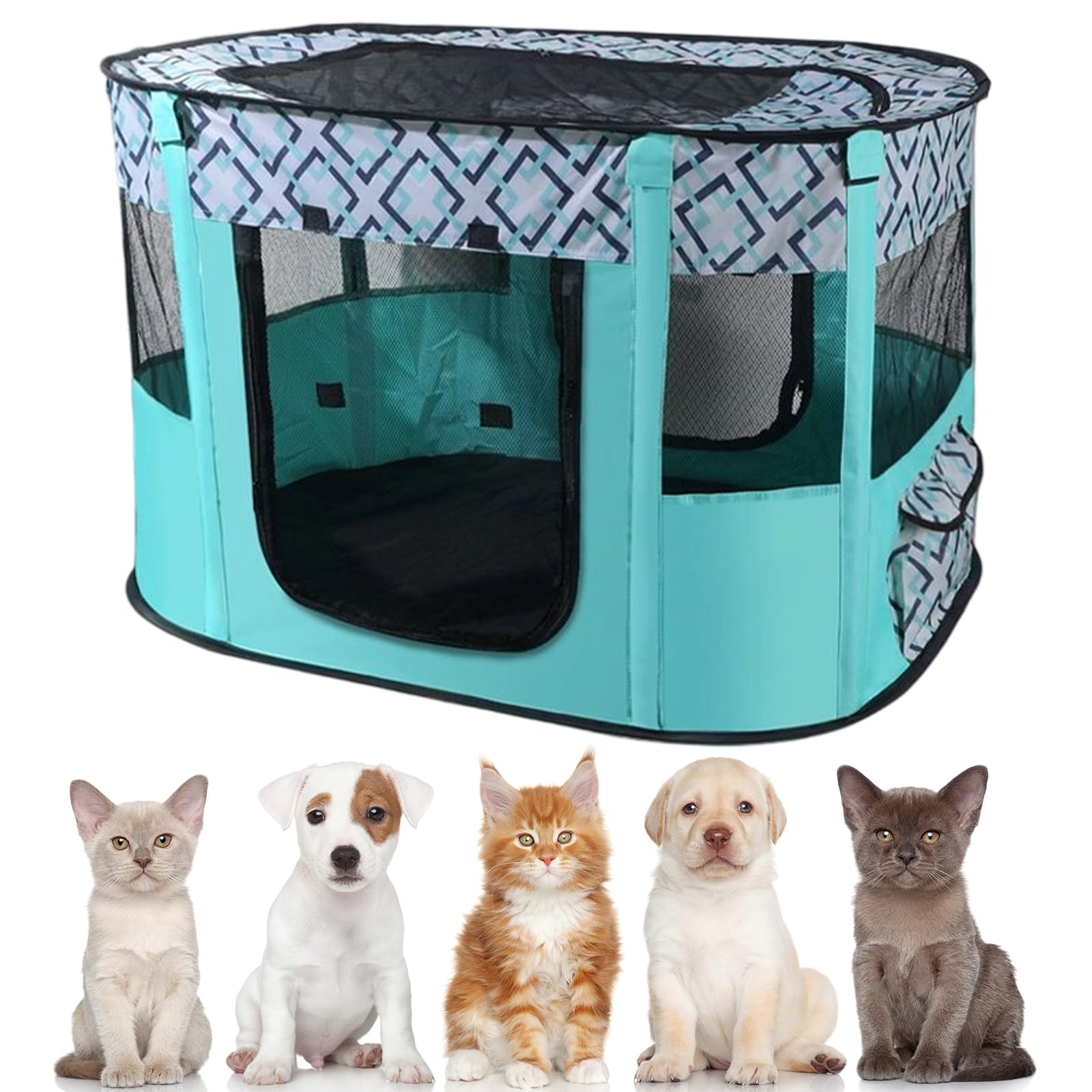 Recinto per cuccioli, 110x85x58cm Recinto per animali domestici per cani, gatti, conigli e piccoli animali per interni ed esterni