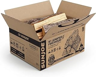 JFIREWOOD1.5 Sun Joe Smokin' Joe's Firewood, Kiln Dried Clean-Burning Juniper Firewood for Solo Stoves, Firepits, Fireplaces or Cooking, 20 Logs
