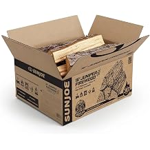Sun Joe JFIREWOOD1.5 Smokin' Joe's Firewood, Kiln Dried Clean-Burning Juniper Firewood for Solo Stoves, Firepits, Fireplaces or Cooking, 20 Logs