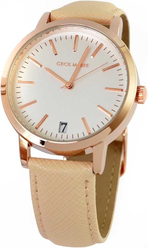 Amazon Cecil Mcbee セシルマクビー レザー調 ベルト ウォッチ レディース 腕時計 ベージュ レディース腕時計 腕時計 通販