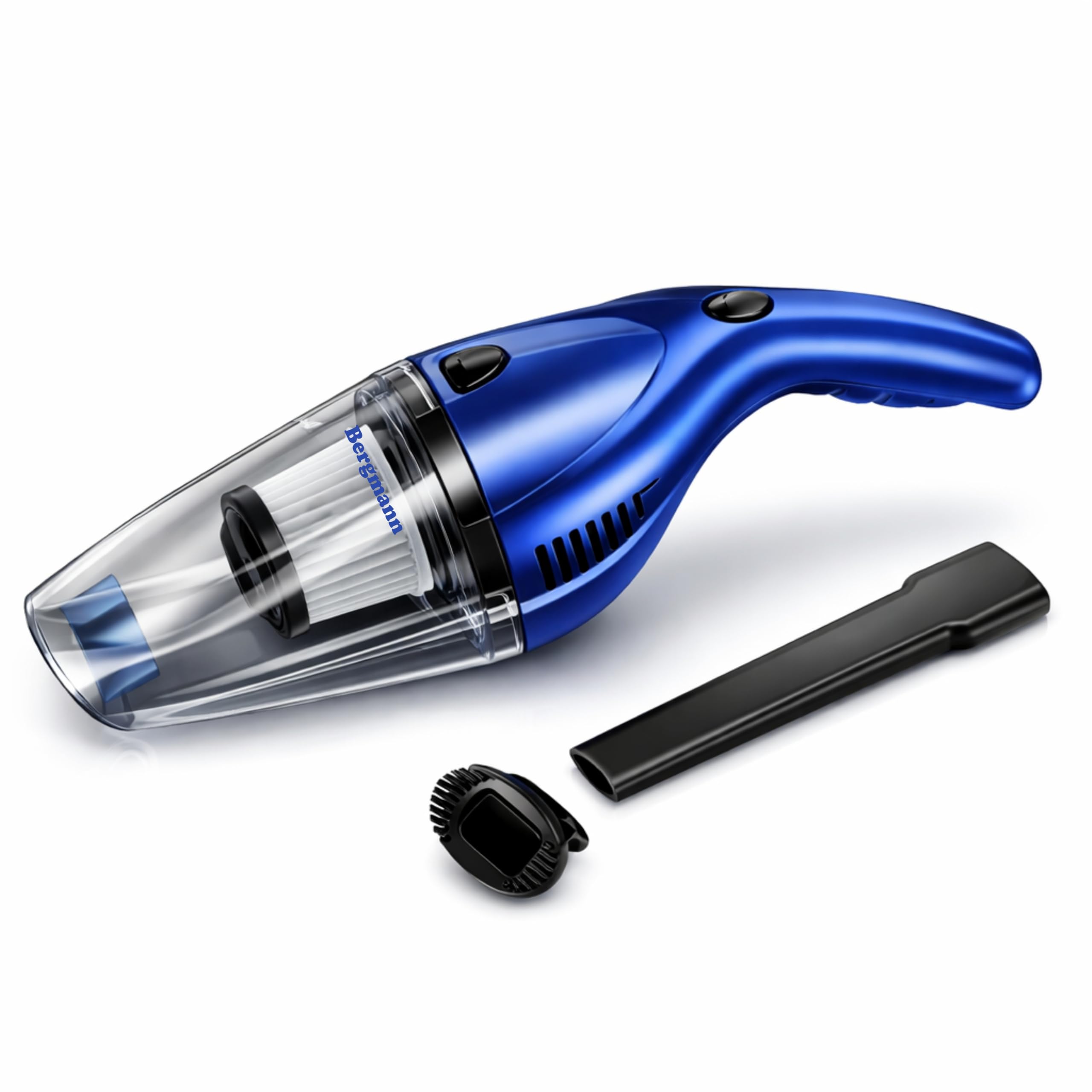 Bergmann Tornado Car Vacuum Cleaner|With Hepa Filter|Sleek Trendy Design|12V Dc,60W|3M Power Cord|Blue,40 Liter