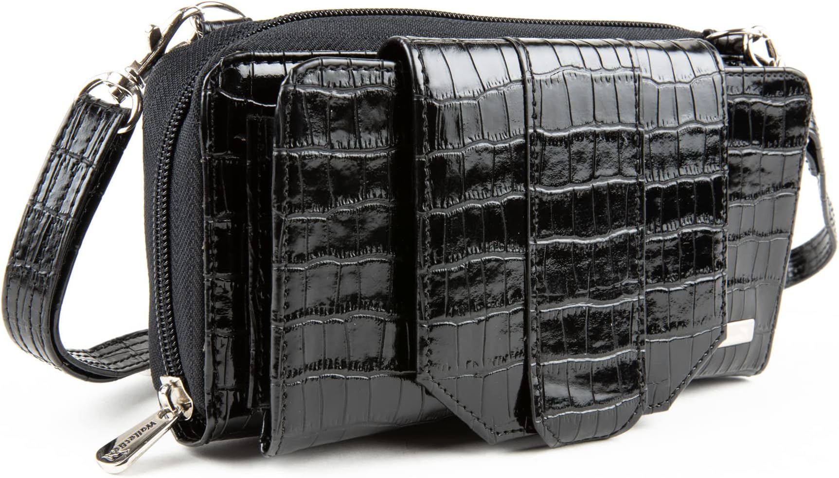 WalletBeWomen's Wallet RFID Cell Phone Purse Leather Crossbody with Accordion Croco