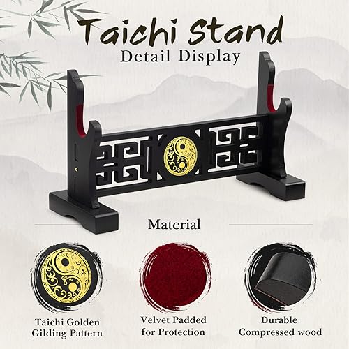 Miniatura 3 de Taichi - Soporte acolchado para espada, soporte de exhibición para sable de luz, espada samurái, hoja de cosplay, Tanjirou Demon Slayer Genshin