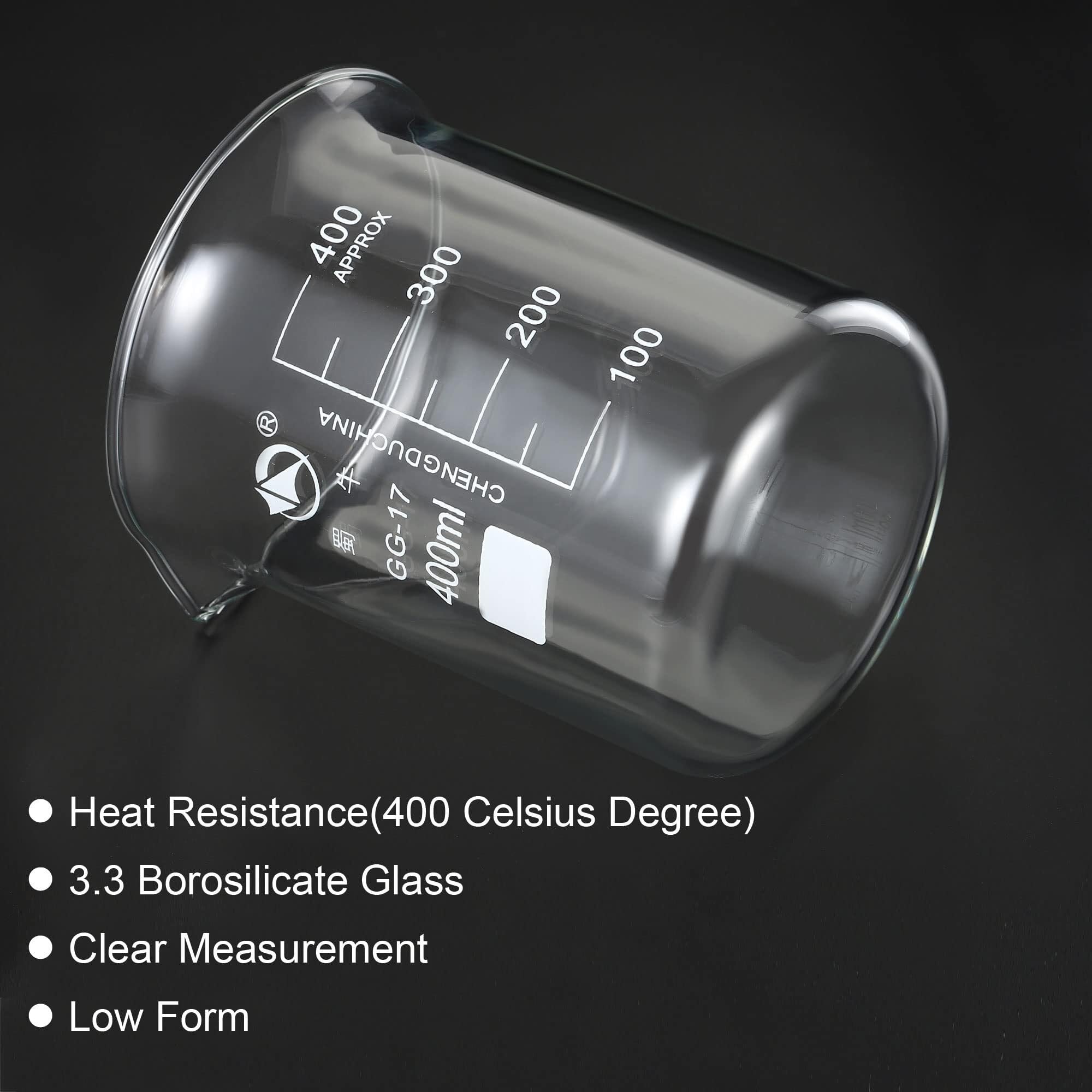 Zlewka laboratoryjna, Zlewka ze szkła borokrzemowego 800 ml, niska forma, wylewka skalą, 2 opakowania ciepła(400ml)