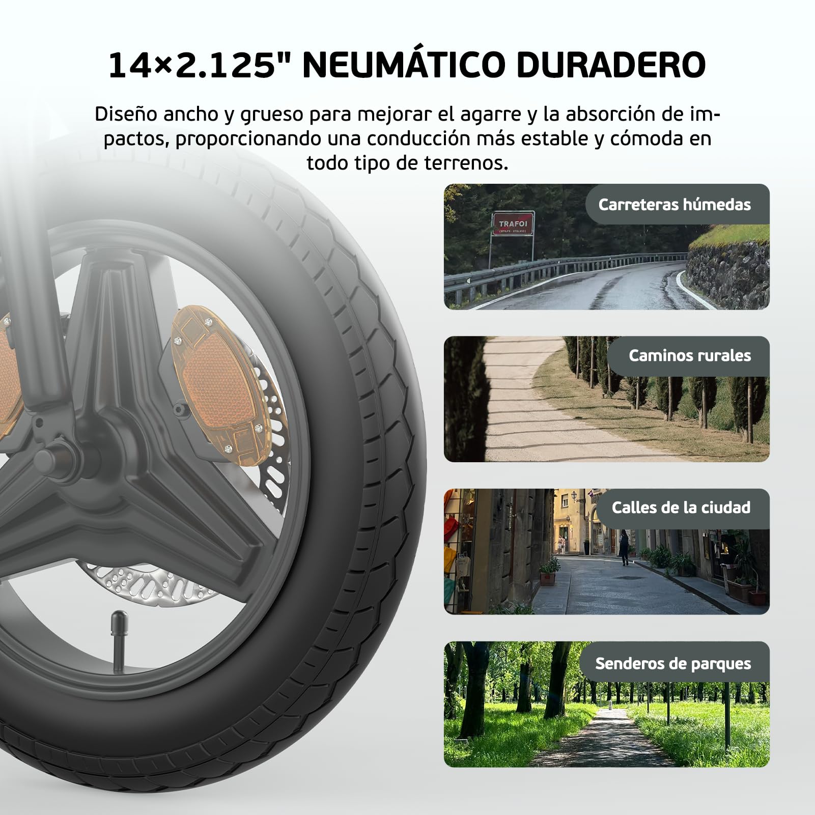 ESKUTE F200 Bicicleta Eléctrica Plegable de 14"x2.125", Ebike Urbana de 36V 7.8Ah con Pantalla LCD, Velocidad Máx de 25km/h, Asiento Ergonómico, Autonomía de hasta 50KM, Bici Electrica para Adultos