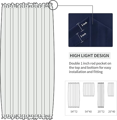 Miniatura 391 de DWCN Cortinas para puerta francesa: cortina térmica con bolsillo para barra para puertas con ventana de cristal, puertas de cocina y patio