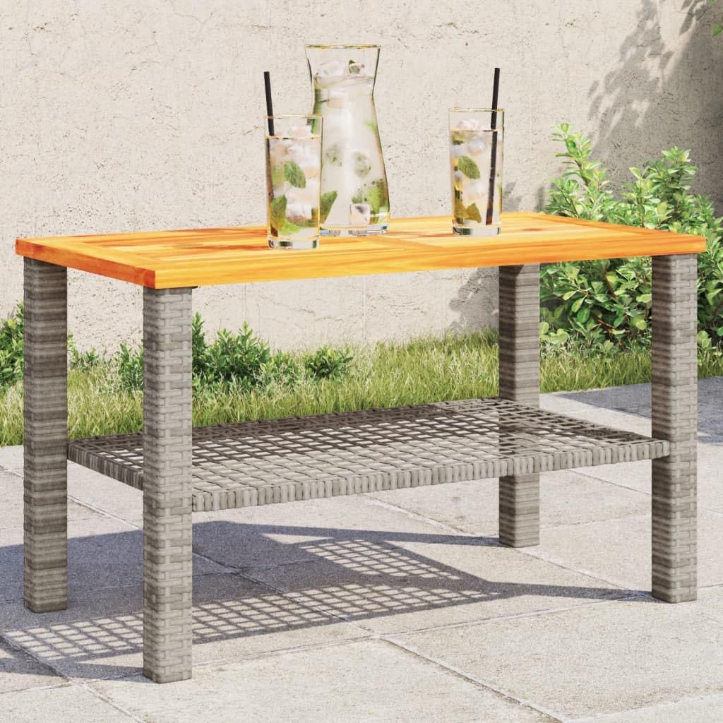 Table de terrasse avec trou pour parasol Homgoday table basse de jardin grise