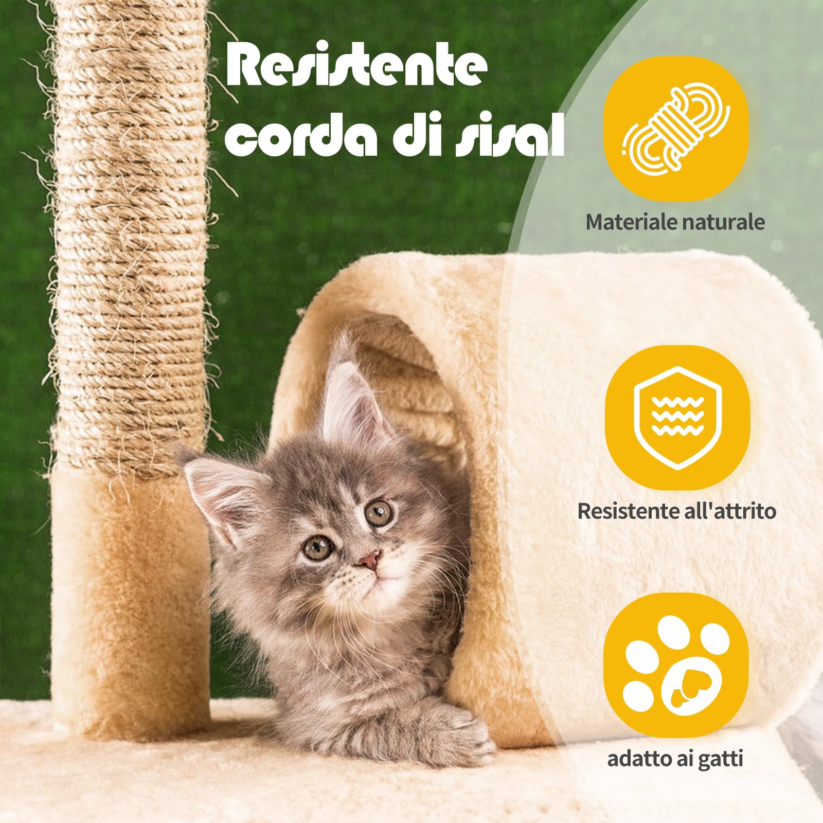 MDDK DY Corda in Sisal Naturale per Tiragraffi – Spago Robusto per Decorazioni e Accessori per Gatti, 5 mm x 30 m