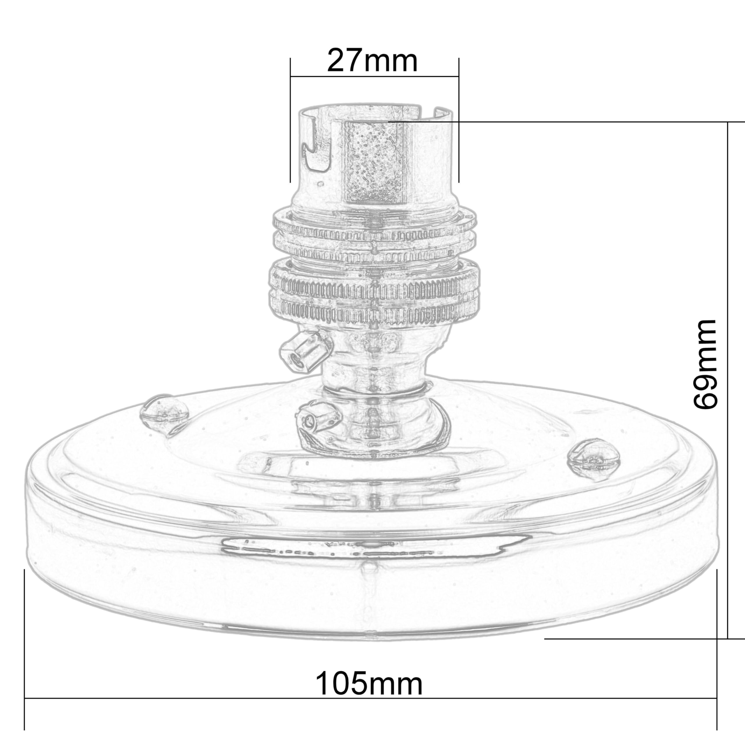 Deco Styled Ready-Assembled B22D Batten Lampholder, Metal Ceiling Rose and B22 Lampholder in Brass Finish, UK Made - Image 3