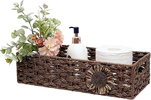 Cesta de papel higiénico para cesta de baño para organizar bandeja de baño para mostrador, cesta de almacenamiento para organizador de baño, color