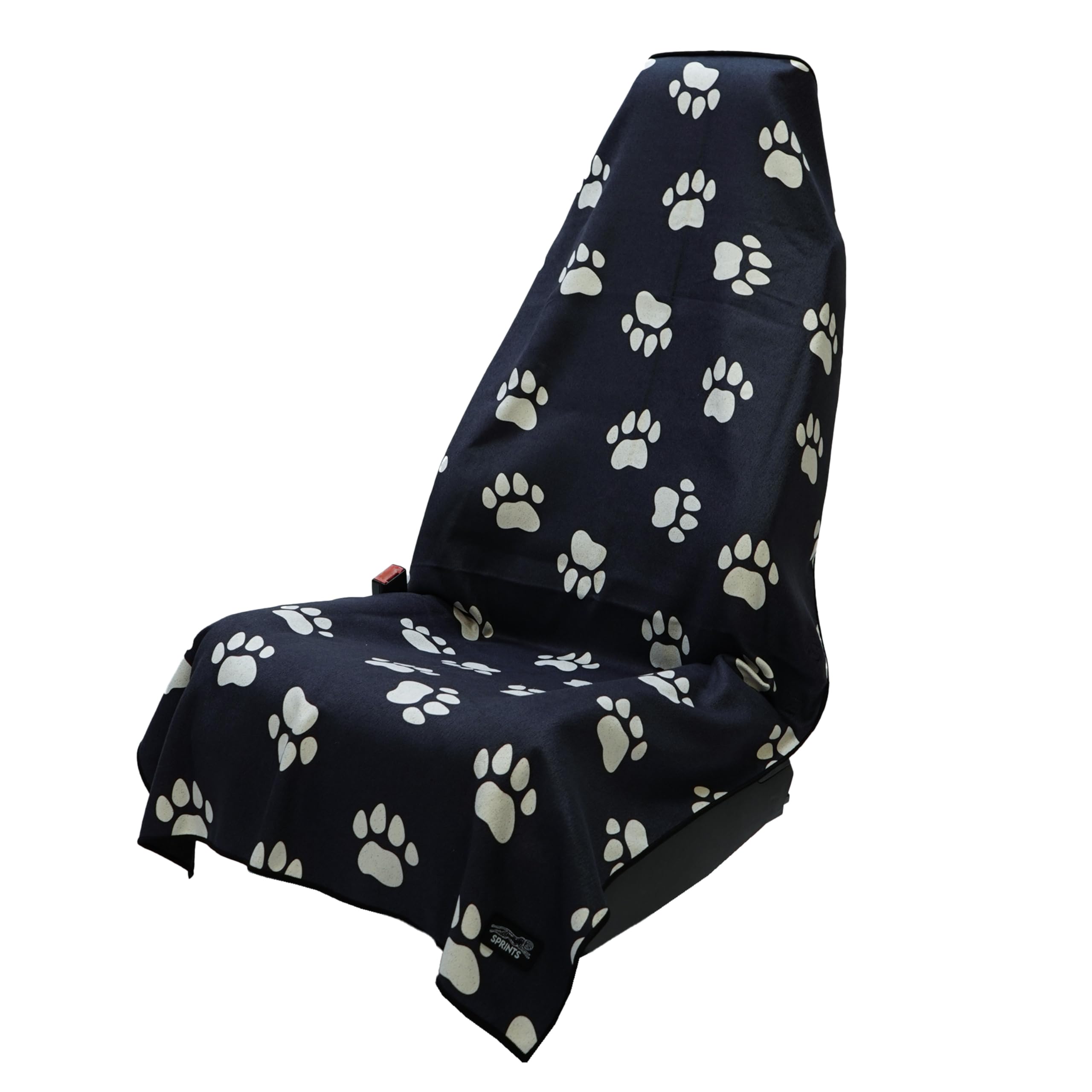 Sprints Athletic Running Towel, Full-Sized, Car Seat Cover - Performance Microfiber (Paw Prints & PR's) — image 1